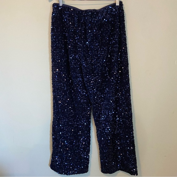 SHEIN Blue Wide Leg Sparkly Pants - Picture 7 of 7